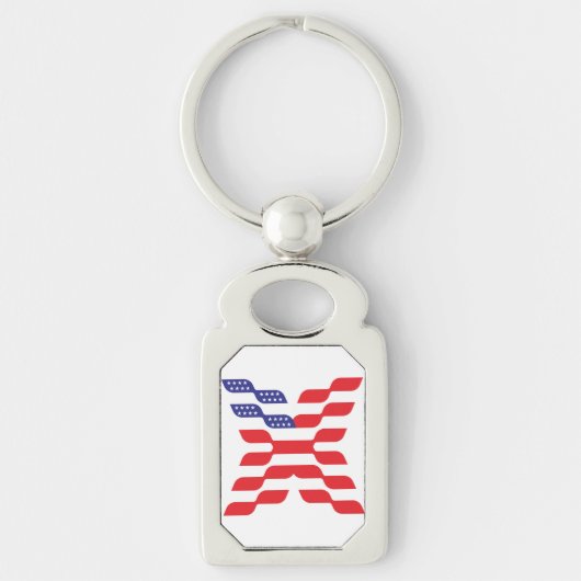 Abstracte Amerikaanse vlag letter X Sleutelhanger (Voorkant)