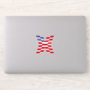 Abstracte Amerikaanse vlag letter X Sticker