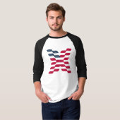 Abstracte Amerikaanse vlag letter X T-shirt (Voorkant volledig)