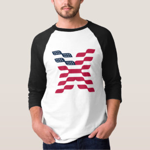 Abstracte Amerikaanse vlag letter X T-shirt