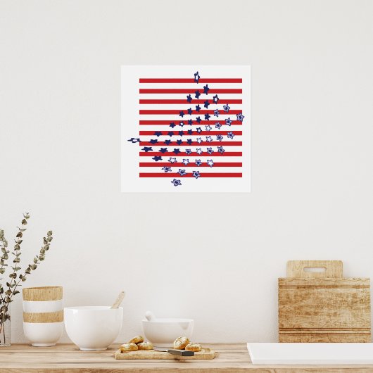 Abstracte Amerikaanse vlag Posters en Prints (Keuken)