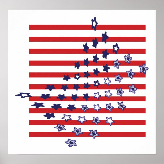 Abstracte Amerikaanse vlag Posters en Prints (Voorkant)
