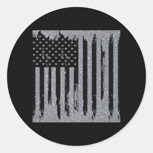 Abstracte Amerikaanse vlag Ronde Sticker (Voorkant)