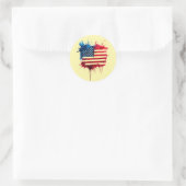Abstracte Amerikaanse vlag Ronde Sticker (Tas)