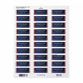 Abstracte Amerikaanse vlag rood wit en blauw Etiket (Full Sheet)