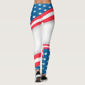 Abstracte Amerikaanse vlag rood wit en blauw Leggings (Achterkant)