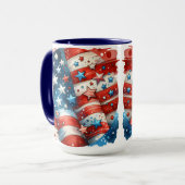 Abstracte Amerikaanse vlag rood, wit en blauw Mok (Voorkant links)