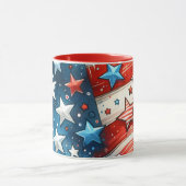 Abstracte Amerikaanse vlag rood, wit en blauw Mok (Midden)