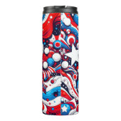 Abstracte Amerikaanse vlag rood, wit en blauw Thermosbeker (Achterkant)