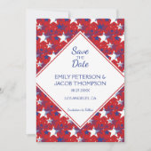 Abstracte Amerikaanse vlag Save The Date (Voorkant)