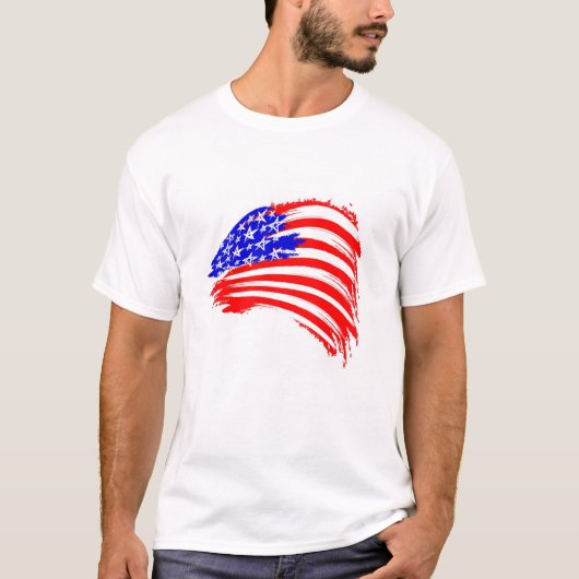 abstracte amerikaanse vlag t-shirt (Voorkant)
