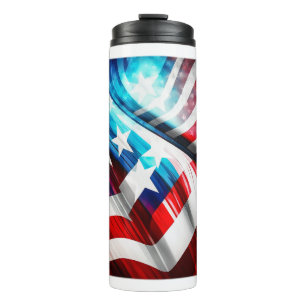 Abstracte Amerikaanse vlag Thermal Tumbler Thermosbeker
