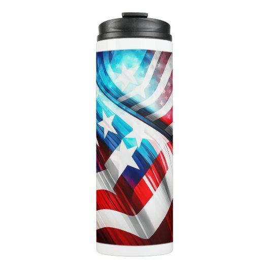 Abstracte Amerikaanse vlag Thermal Tumbler Thermosbeker (Voorkant)