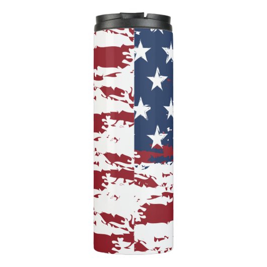 Abstracte Amerikaanse vlag Thermosbeker (Achterkant)