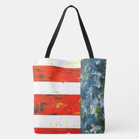 Abstracte Amerikaanse vlag Tote Bag (Achterkant)