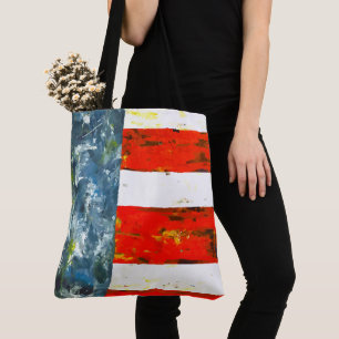 Abstracte Amerikaanse vlag Tote Bag