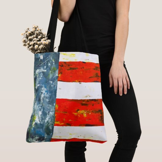 Abstracte Amerikaanse vlag Tote Bag (Dichtbij)