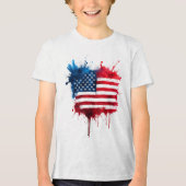 Abstracte Amerikaanse vlag Tri-Blend Shirt (Voorkant)