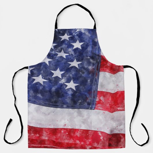 Abstracte Amerikaanse vlag, Waterverf stijl. Schort (Voorkant)