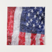 Abstracte Amerikaanse vlag, Waterverf stijl. Wandkleed (Voorkant (horizontaal))