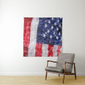 Abstracte Amerikaanse vlag, Waterverf stijl. Wandkleed (In Situ (horizontaal))