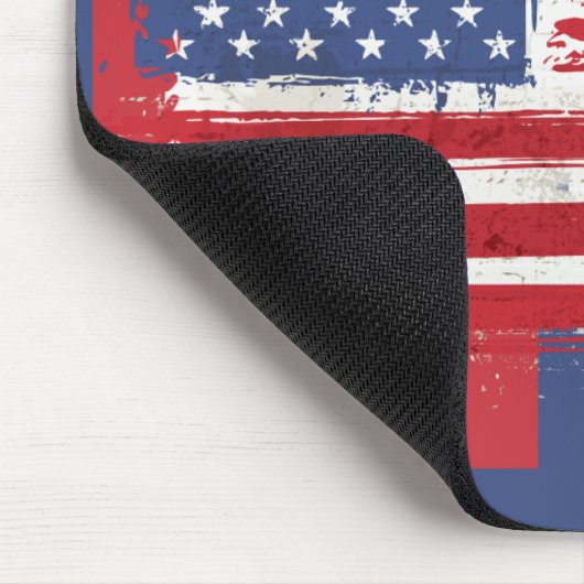 Abstracte Amerikaanse vlaggen op rood wit en blauw Muismat (Hoek)