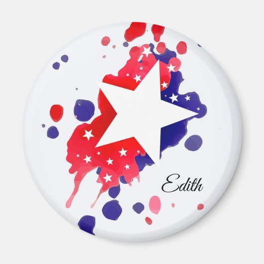 Abstracte Amerikaanse vlaggestaren en -strips met Magneet (Voorkant)