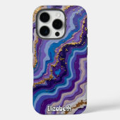 Abstracte Amethist en Goud Case-Mate iPhone Case (Achterkant)