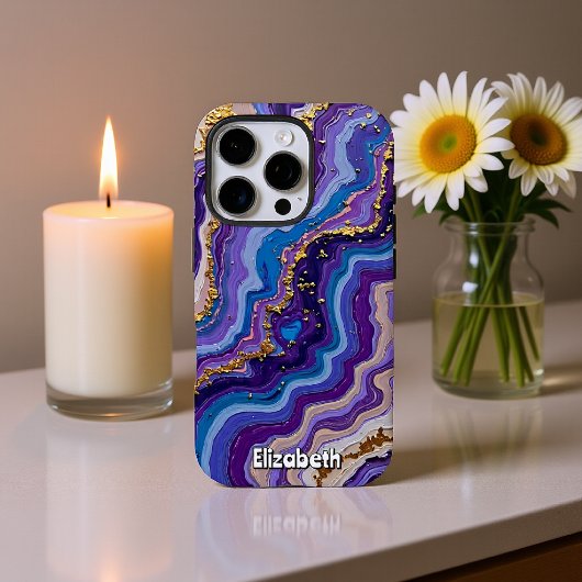 Abstracte Amethist en Goud Case-Mate iPhone Case