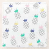 Abstracte anananassen 2 glazen onderzetter (Voorkant)