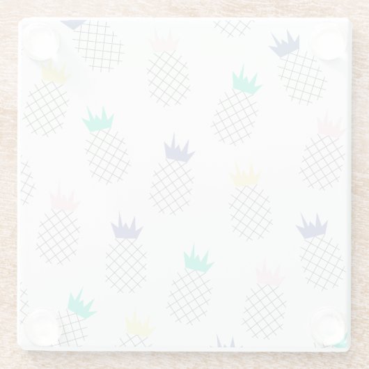 Abstracte anananassen 2 glazen onderzetter (Achterkant)