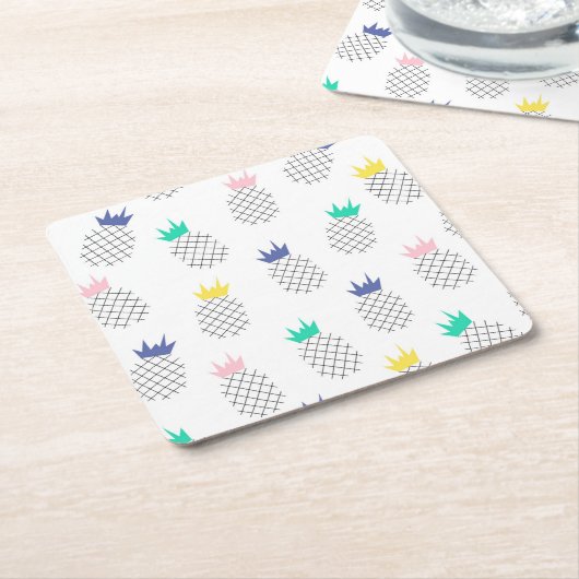 Abstracte anananassen 2 kartonnen onderzetters (Schuin)