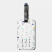 Abstracte anananassen | Monogram Bagagelabel (Achterkant verticaal)