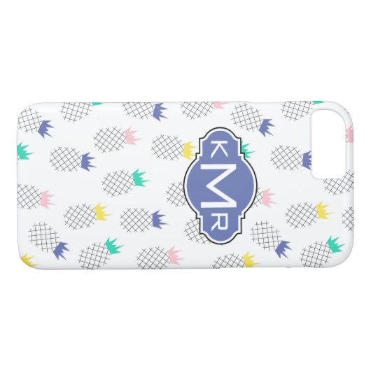 Abstracte anananassen | Monogram Case-Mate iPhone Case (Achterkant (Horizontaal))