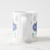 Abstracte anananassen | Monogram Grote Koffiekop (Achterkant)
