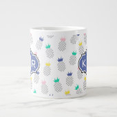 Abstracte anananassen | Monogram Grote Koffiekop (Voorkant)