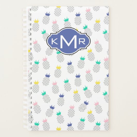 Abstracte anananassen | Monogram Planner (Voorkant)