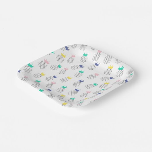 Abstracte anananassen papieren bordje (Gebogen)