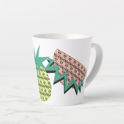 Abstracte Ananas Watermeloen  Latte Mok (Rechterhoek)
