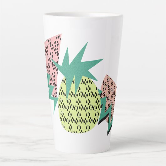 Abstracte Ananas Watermeloen Latte Mok (Voorkant)