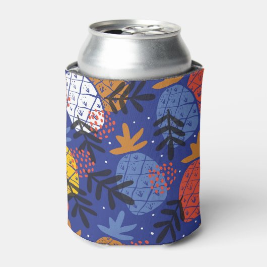 Abstracte ananassen bladeren  patroon blikjeskoeler (Blikje Voorkant)