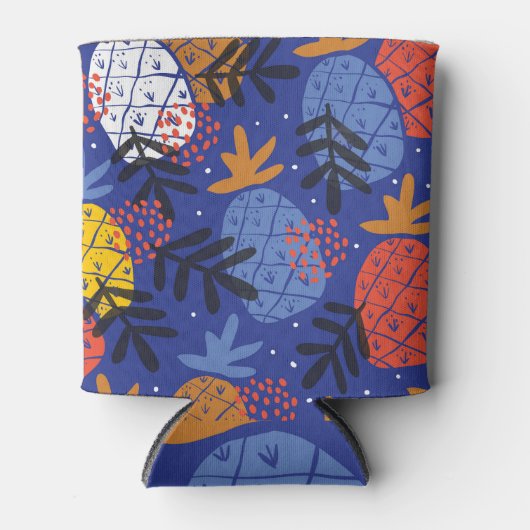 Abstracte ananassen bladeren  patroon blikjeskoeler (Voorkant)