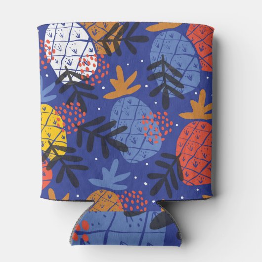 Abstracte ananassen bladeren  patroon blikjeskoeler (Achterkant)