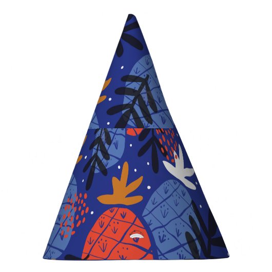 Abstracte ananassen bladeren  patroon feesthoedjes (Rechts)