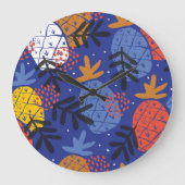 Abstracte ananassen bladeren  patroon grote klok (Voorkant)