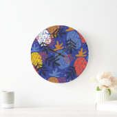 Abstracte ananassen bladeren patroon grote klok (Huis)