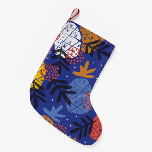 Abstracte ananassen bladeren  patroon kleine kerstsok (Voorkant (Hangend))