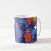Abstracte ananassen bladeren patroon koffiemok (Voorkant rechts)