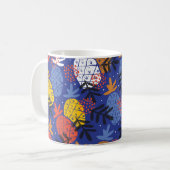 Abstracte ananassen bladeren patroon koffiemok (Voorkant links)