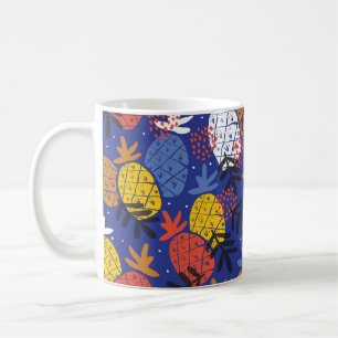 Abstracte ananassen bladeren patroon koffiemok